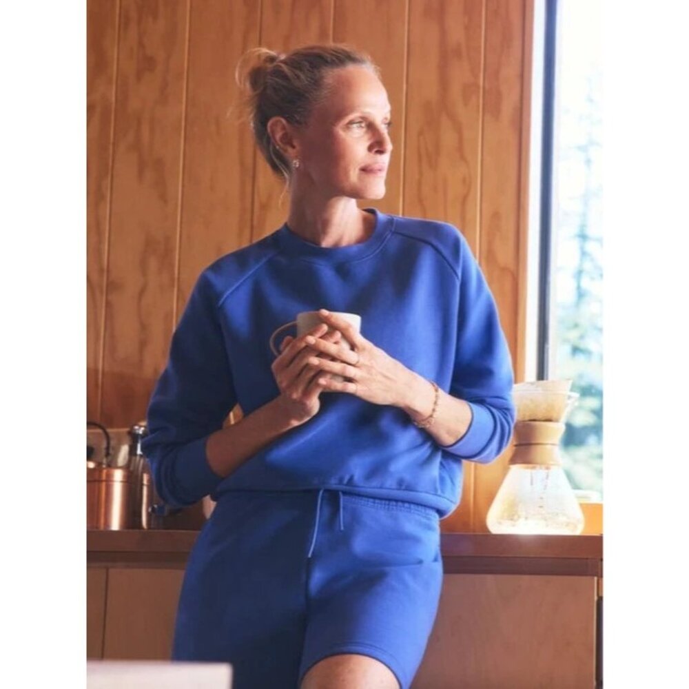 Athleta XS Easy Fleece Crew Sweatshirt Borealis X-Small Regular - Picture 7 of 8